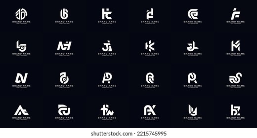 Collection full set abstract combine letter a - z monogram logo design