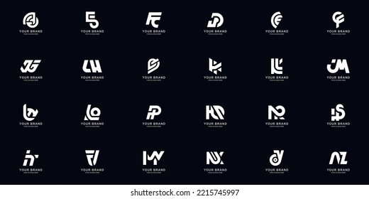 Collection full set abstract combine letter a - z monogram logo design