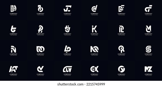 Collection full set abstract combine letter a - z monogram logo design