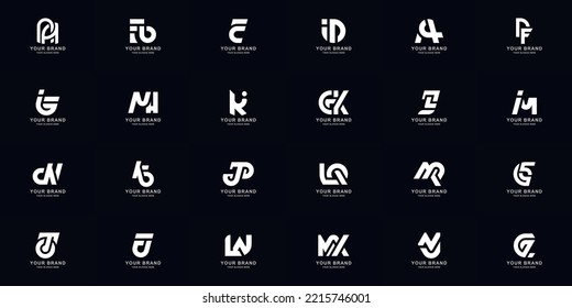 Collection full set abstract combine letter a - z monogram logo design