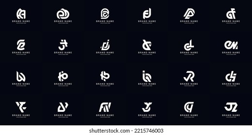 Collection full set abstract combine letter a - z monogram logo design