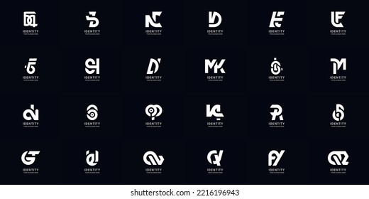 Collection full set abstract combine letter a - z monogram logo design