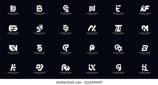 Collection full set abstract combine letter a - z monogram logo design