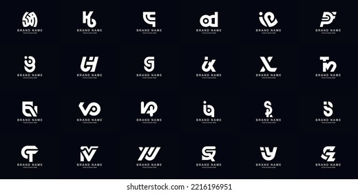 Collection full set abstract combine letter a - z monogram logo design