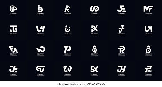 Collection full set abstract combine letter a - z monogram logo design