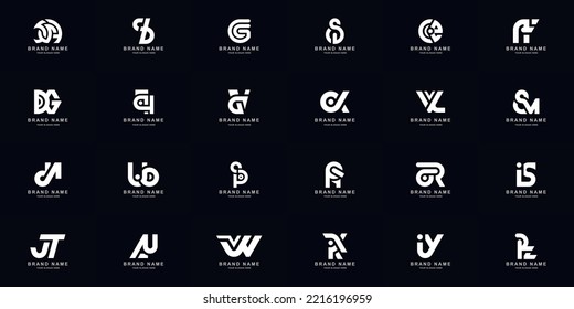Collection full set abstract combine letter a - z monogram logo design