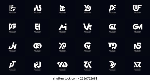 Collection full set abstract combine letter a - z monogram logo design