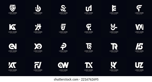 Collection full set abstract combine letter a - z monogram logo design