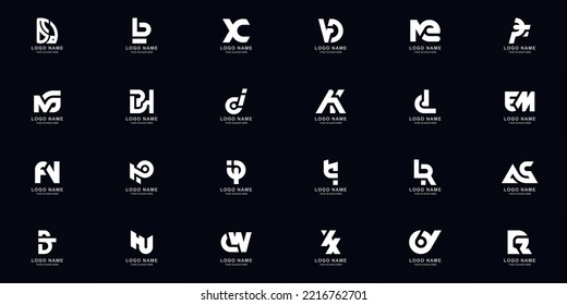 Collection full set abstract combine letter a - z monogram logo design