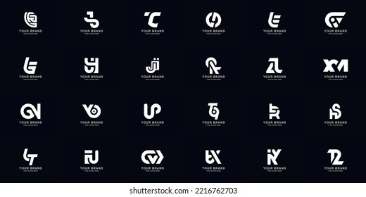 Collection full set abstract combine letter a - z monogram logo design