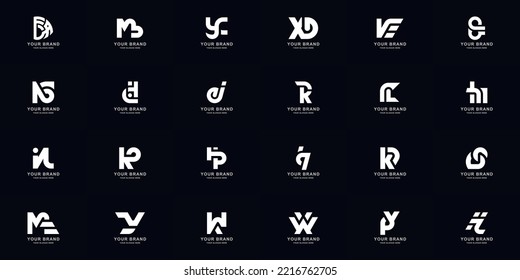 Collection full set abstract combine letter a - z monogram logo design