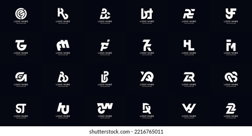 Collection full set abstract combine letter a - z monogram logo design