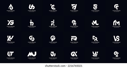 Collection full set abstract combine letter a - z monogram logo design