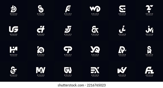 Collection full set abstract combine letter a - z monogram logo design