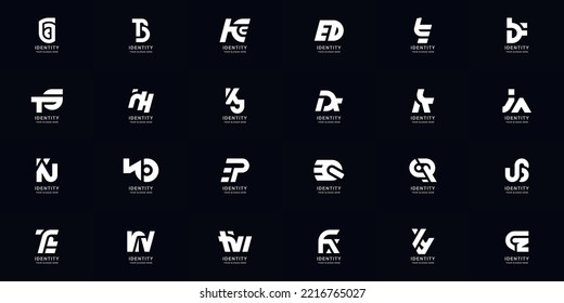 Collection full set abstract combine letter a - z monogram logo design