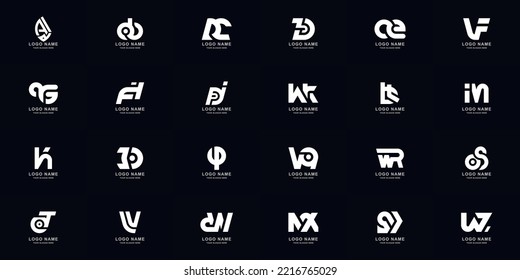 Collection full set abstract combine letter a - z monogram logo design