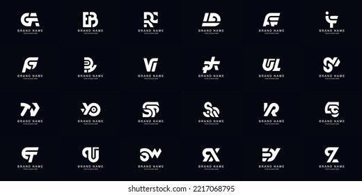 Collection full set abstract combine letter a - z monogram logo design