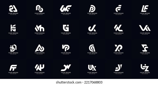 Collection full set abstract combine letter a - z monogram logo design