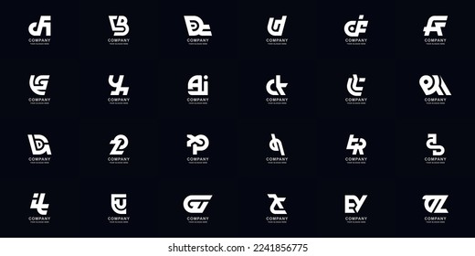 Collection full set abstract combine letter a - z monogram logo design