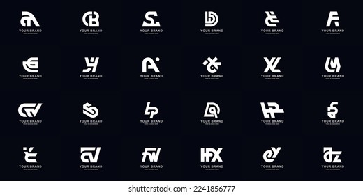 Collection full set abstract combine letter a - z monogram logo design