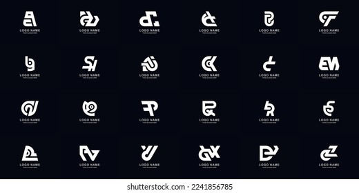Collection full set abstract combine letter a - z monogram logo design