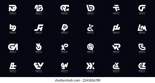 Collection full set abstract combine letter a - z monogram logo design