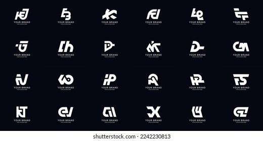 Collection full set abstract combine letter a - z monogram logo design
