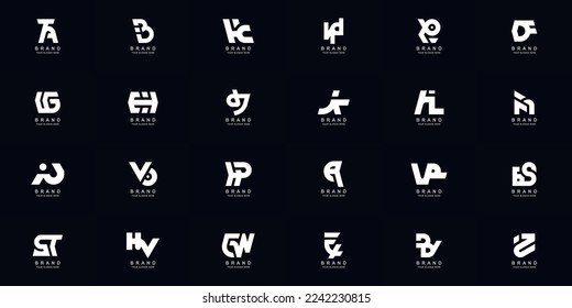 Collection full set abstract combine letter a - z monogram logo design