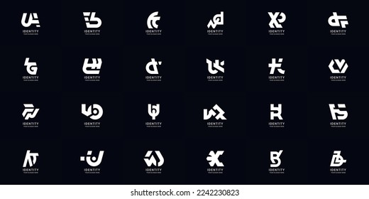 Collection full set abstract combine letter a - z monogram logo design