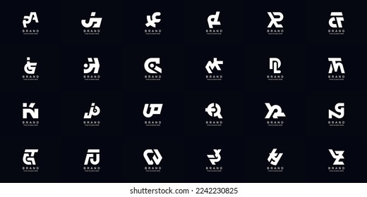 Collection full set abstract combine letter a - z monogram logo design