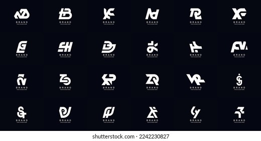 Collection full set abstract combine letter a - z monogram logo design