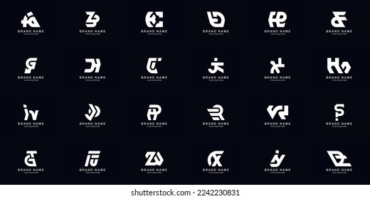Collection full set abstract combine letter a - z monogram logo design