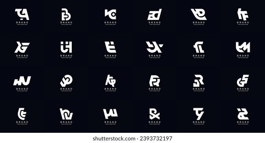 Collection full set abstract combine letter a - z monogram logo design