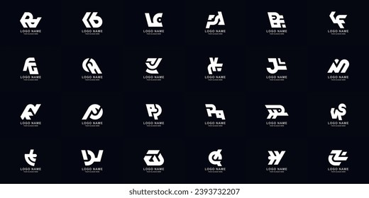 Collection full set abstract combine letter a - z monogram logo design