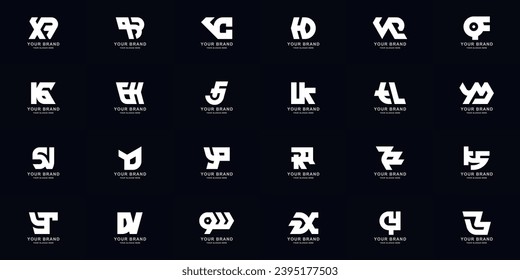 Collection full set abstract combine letter a - z monogram logo design