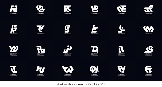 Collection full set abstract combine letter a - z monogram logo design