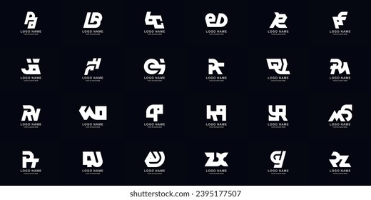 Collection full set abstract combine letter a - z monogram logo design