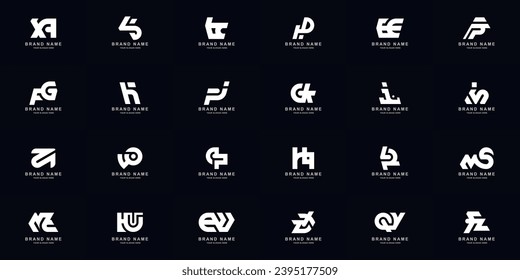 Collection full set abstract combine letter a - z monogram logo design