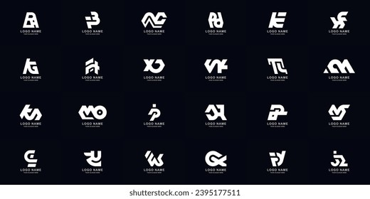 Collection full set abstract combine letter a - z monogram logo design