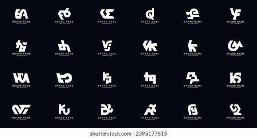 Collection full set abstract combine letter a - z monogram logo design