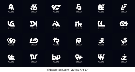 Collection full set abstract combine letter a - z monogram logo design