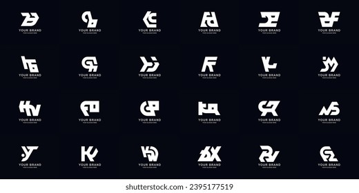 Collection full set abstract combine letter a - z monogram logo design