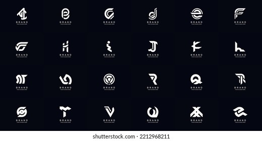 Collection full set abstract letter a - z monogram logo template design