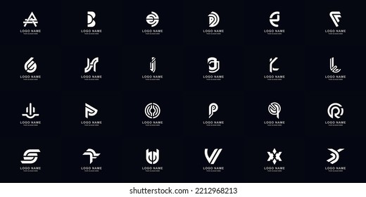 Collection full set abstract letter a - z monogram logo template design