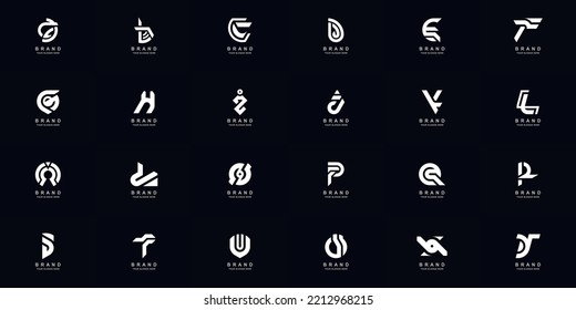 Collection full set abstract letter a - z monogram logo template design