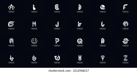 Collection full set abstract letter a - z monogram logo template design