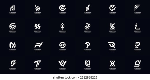 Collection full set abstract letter a - z monogram logo template design