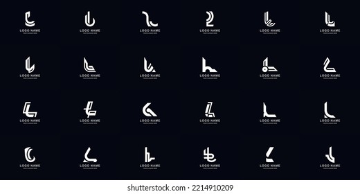 Collection full set abstract letter L monogram logo design