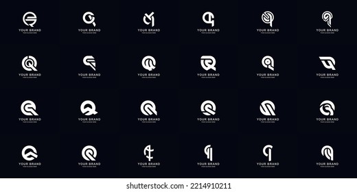 Collection full set abstract letter Q monogram logo design