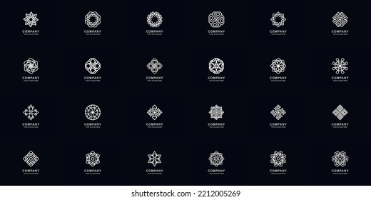 Collection full set abstract ornament or flower logo template design